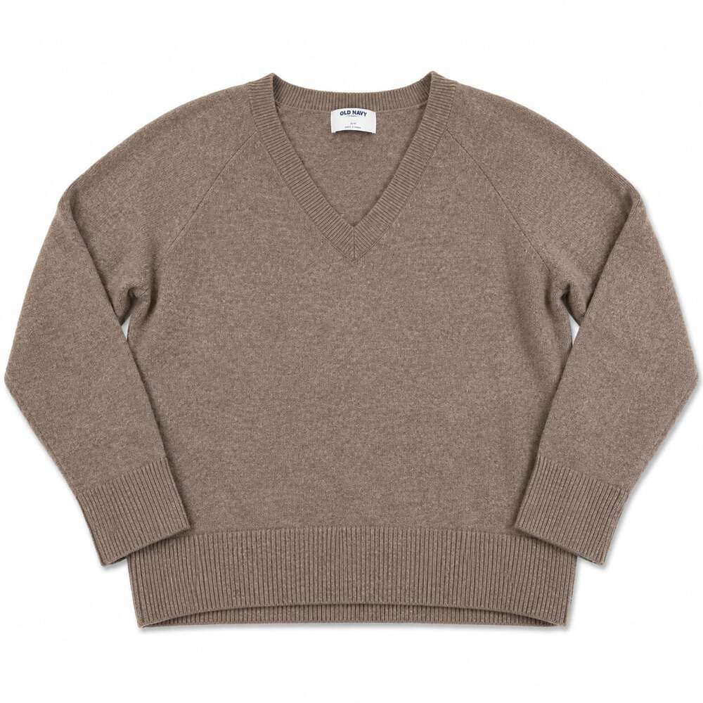 Old Navy SoSoft Loose V-Neck Sweater Brown Melange Size S